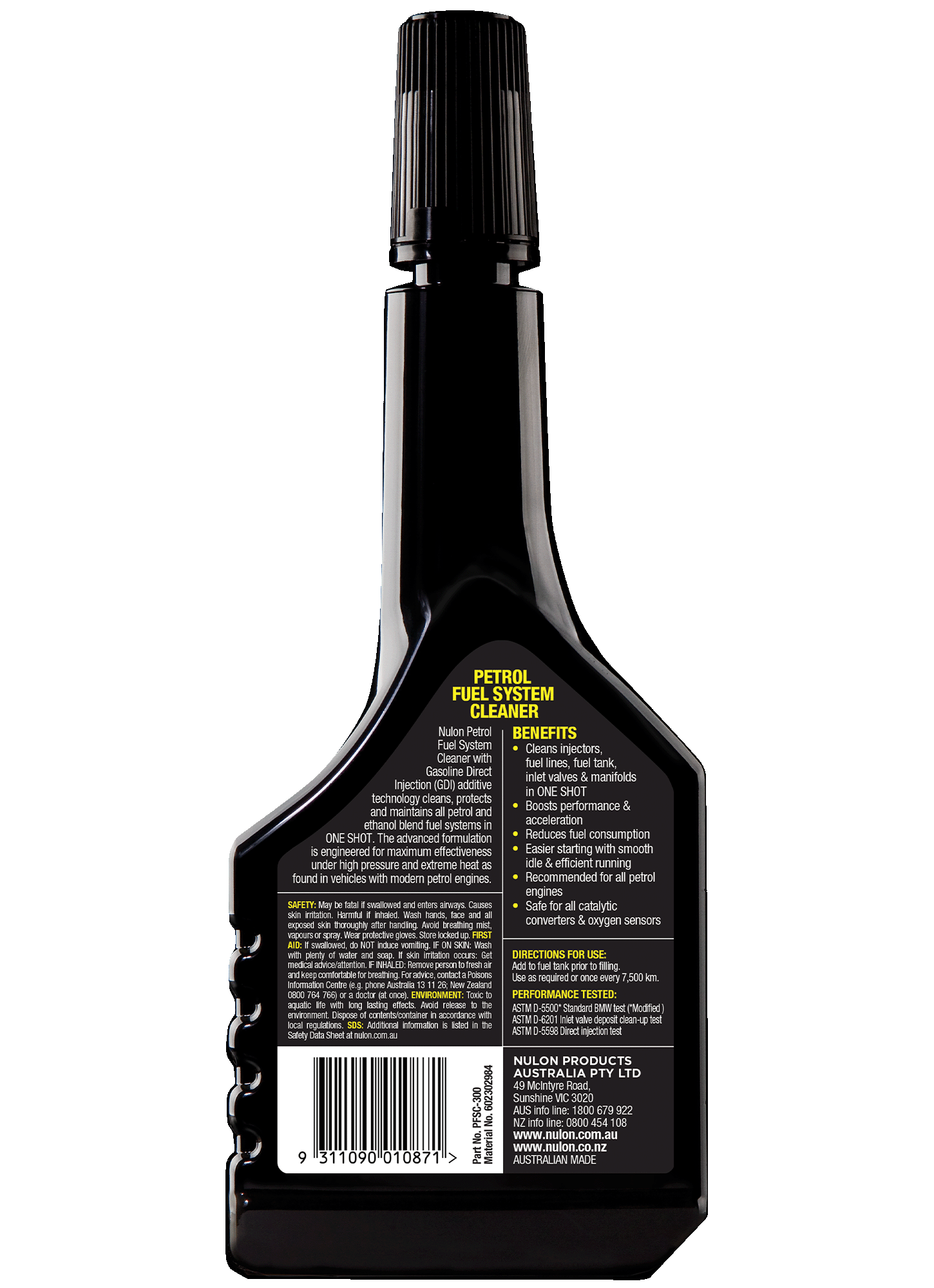 Petrol Fuel System Cleaner PFSC_rear