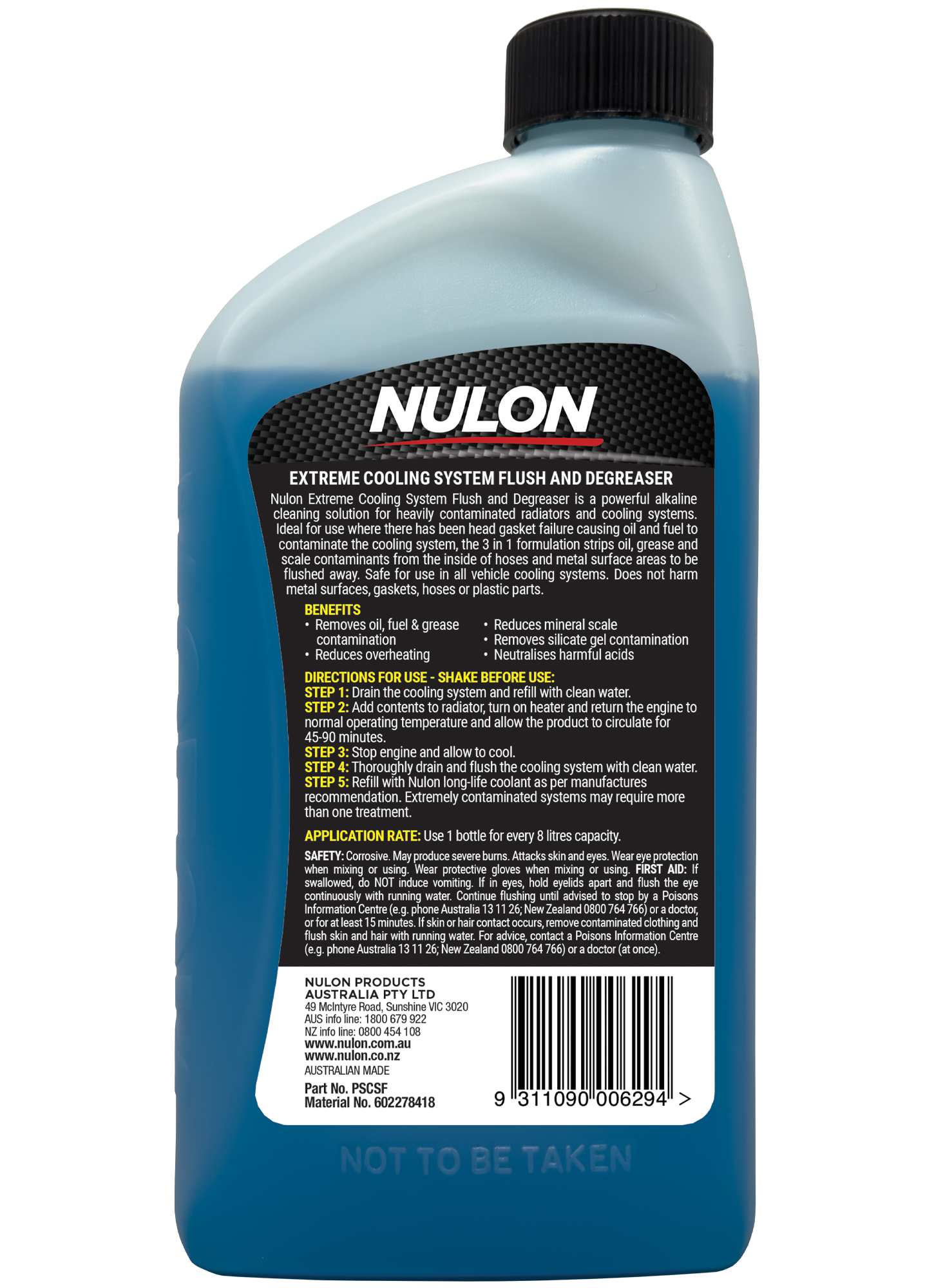 Pro-Strength Extreme Cooling System Flush & Degreaser PSCSF Rear