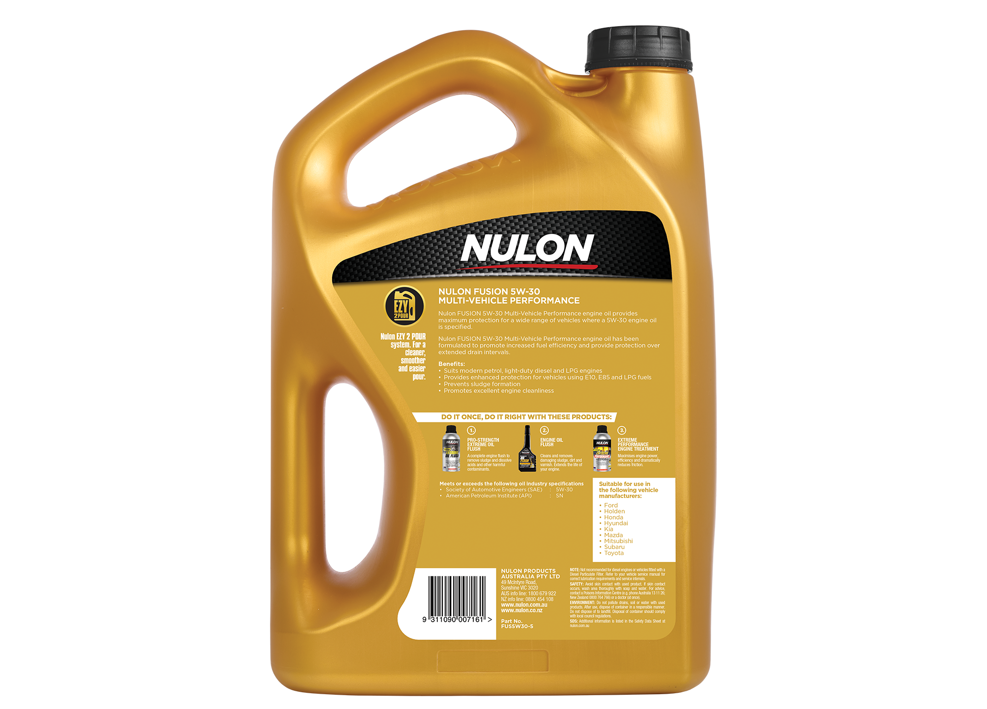 FUSION 5W-30 MULTI-VEHICLE PERFORMANCE FUS5W30-5 Rear