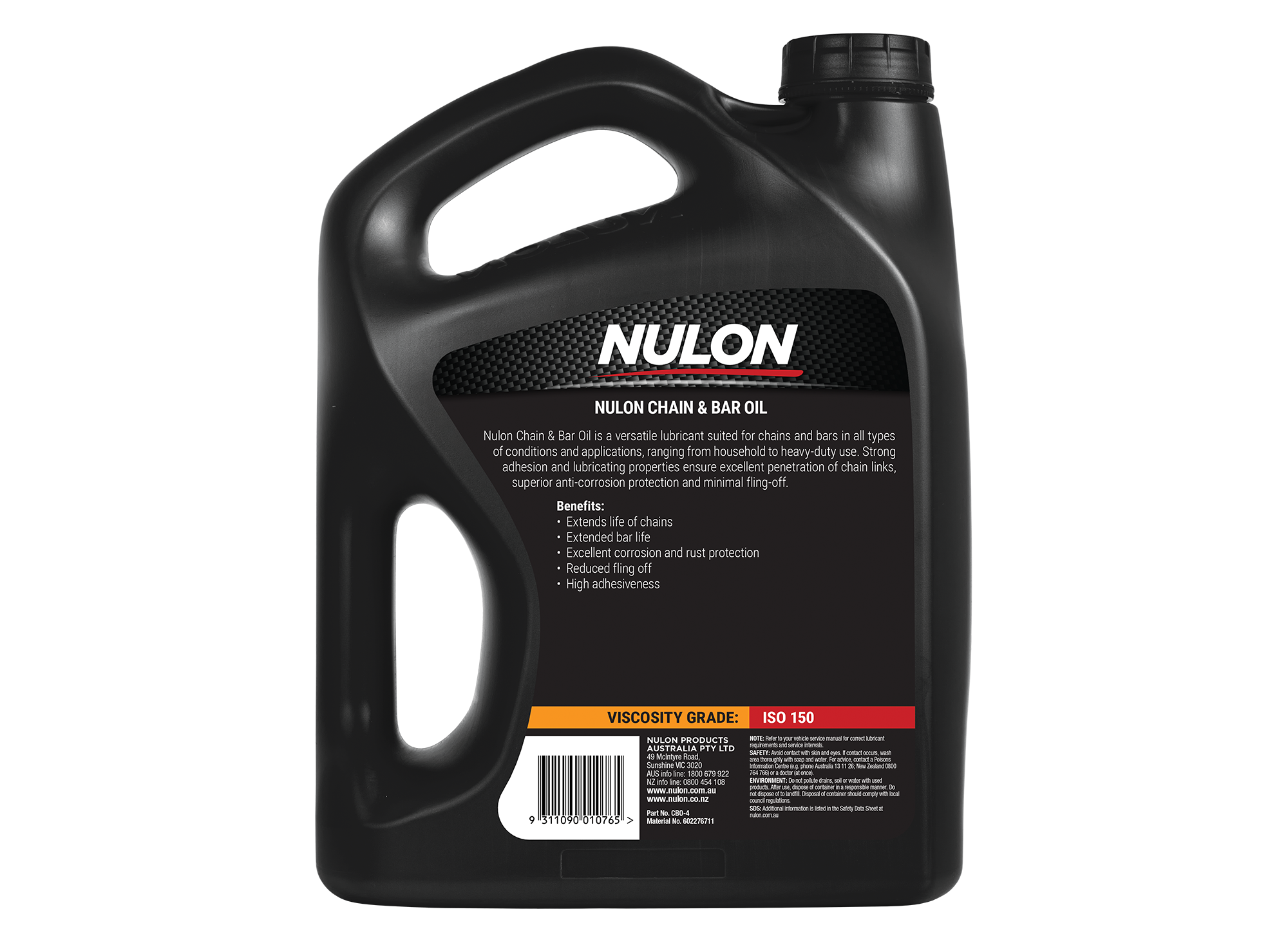 Chain and Bar Oil CBO 4 Litre Rear