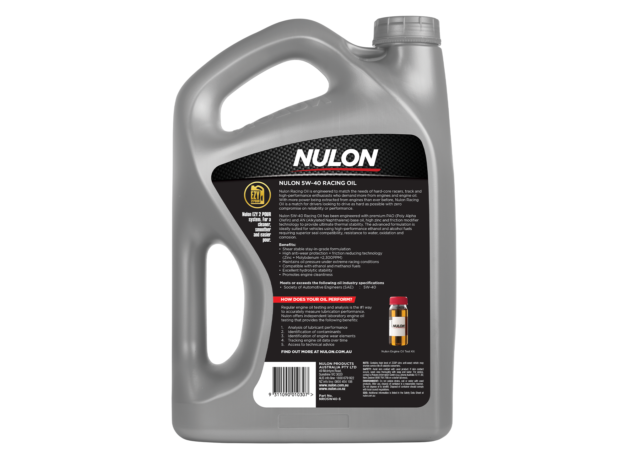 Full Synthetic 5W-40 Racing Oil NRO5W40-5 Rear