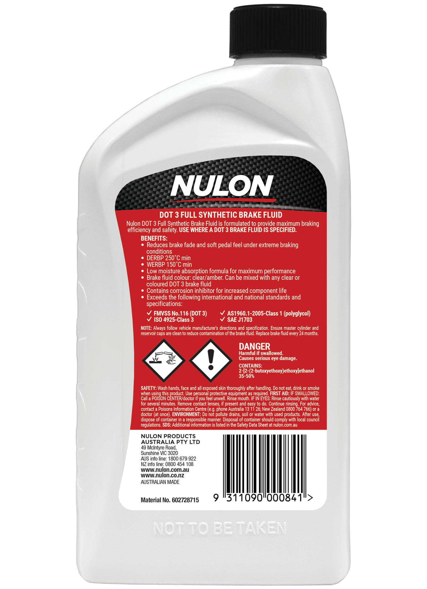 DOT 3 Full Synthetic Brake Fluid rear