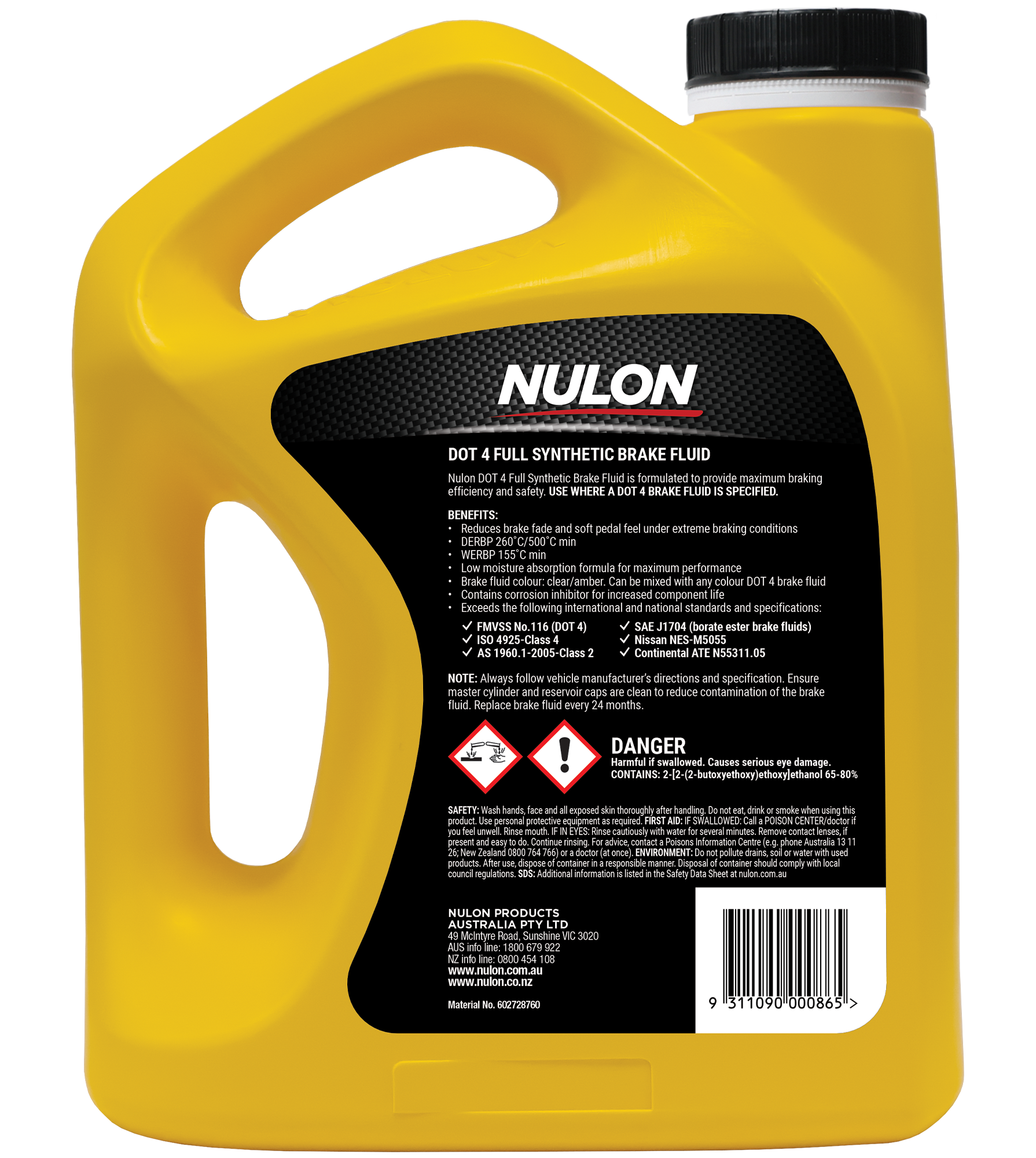 DOT 4 Full Synthetic Brake Fluid rear