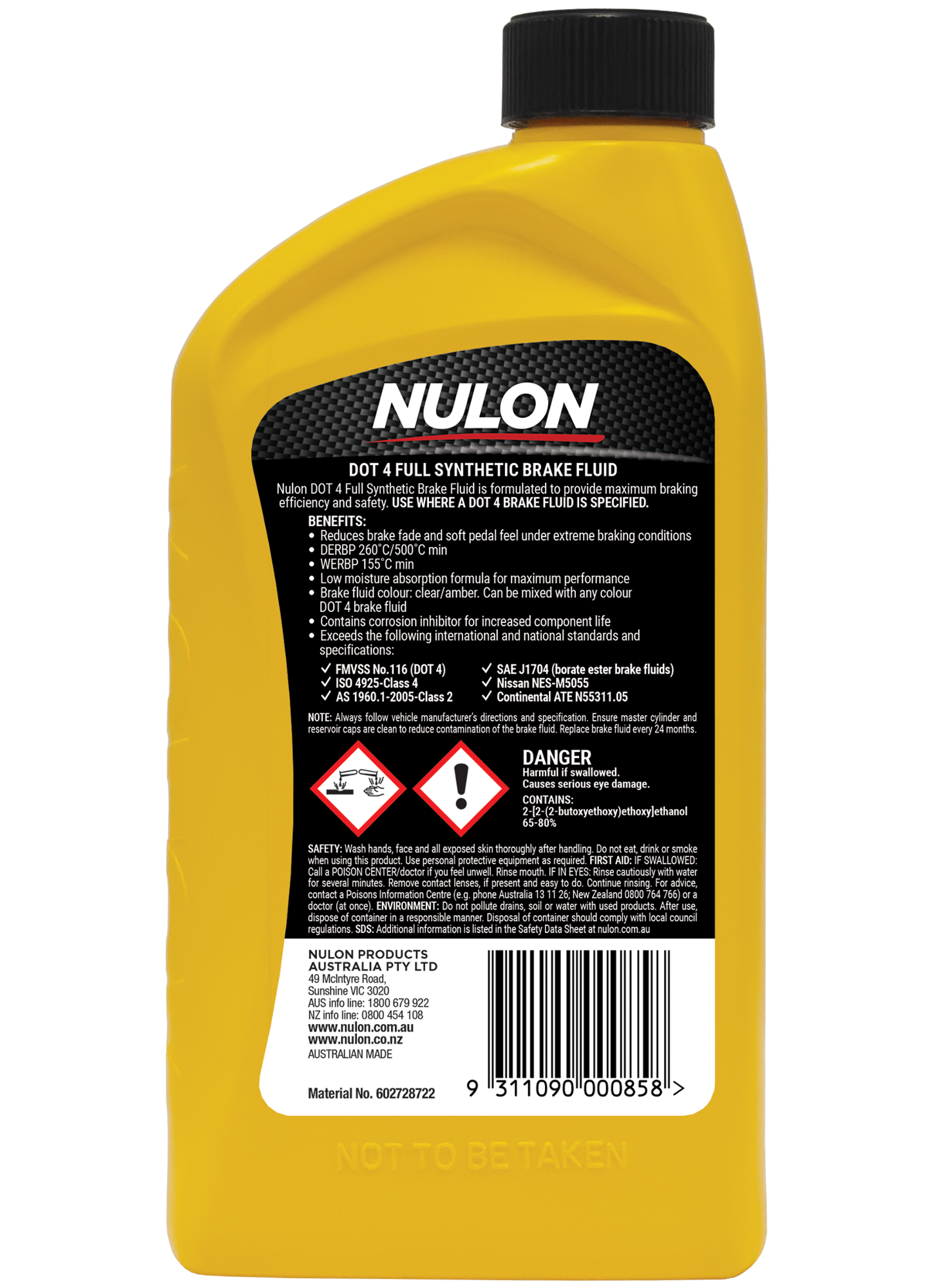 DOT 4 Full Synthetic Brake Fluid rear
