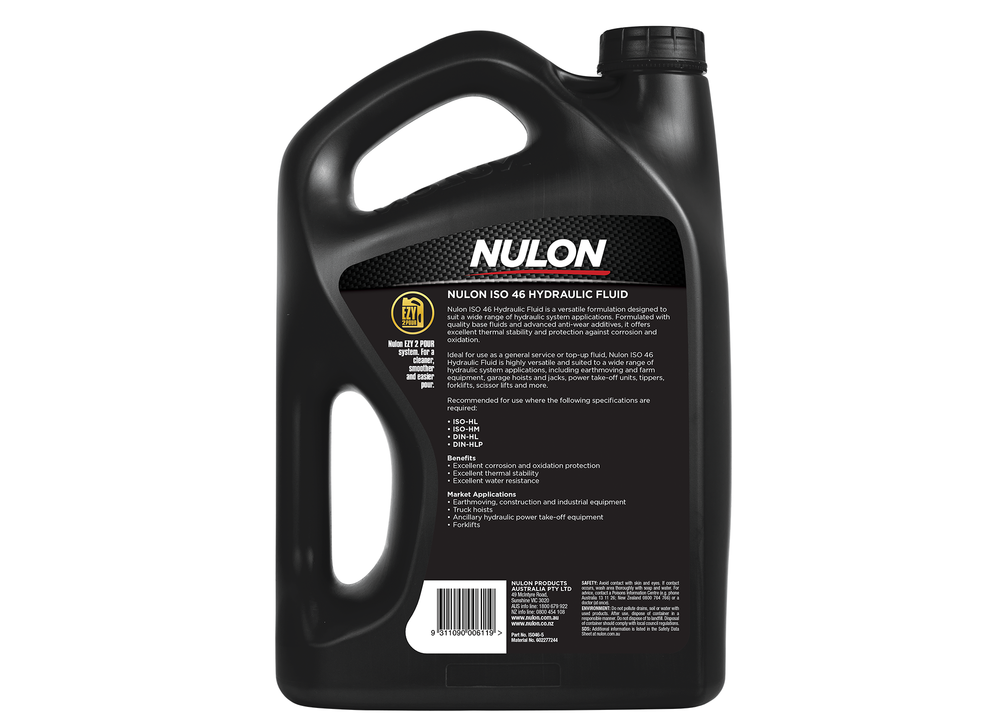 ISO 46 Hydraulic Fluid ISO46-5 Rear
