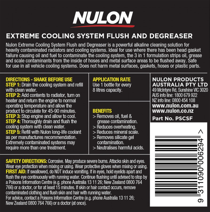 Pro-Strength Extreme Cooling System Flush & Degreaser PSCSF Rear