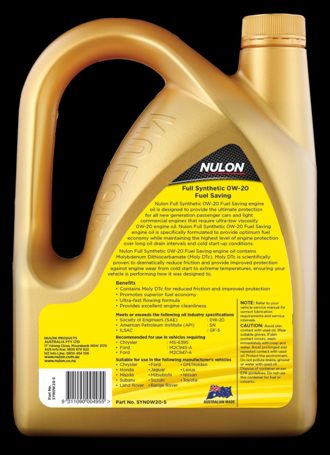 Full Synthetic 0W-20 Fuel Saving Engine Oil (SYN0W20)